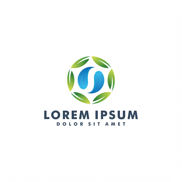 Цветочный логотип шаблон, зеленая природа laef значок логотип