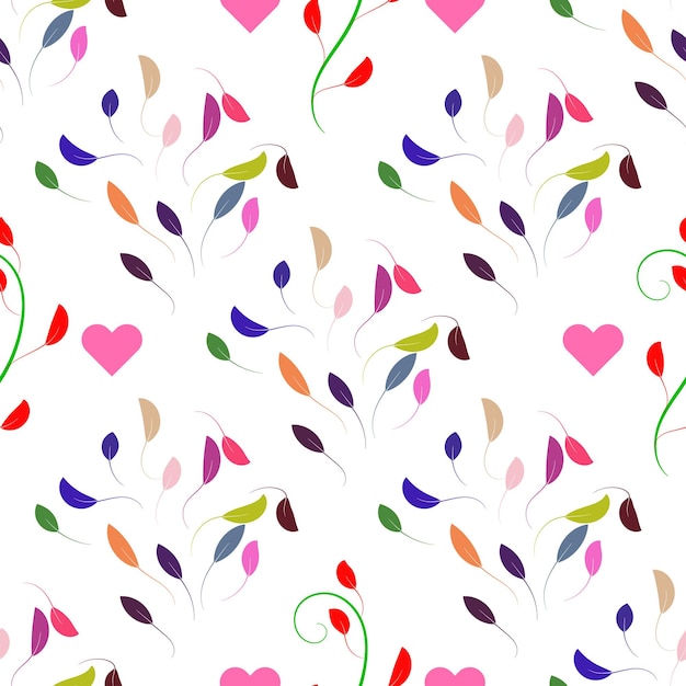 floral and love seamless pattern design