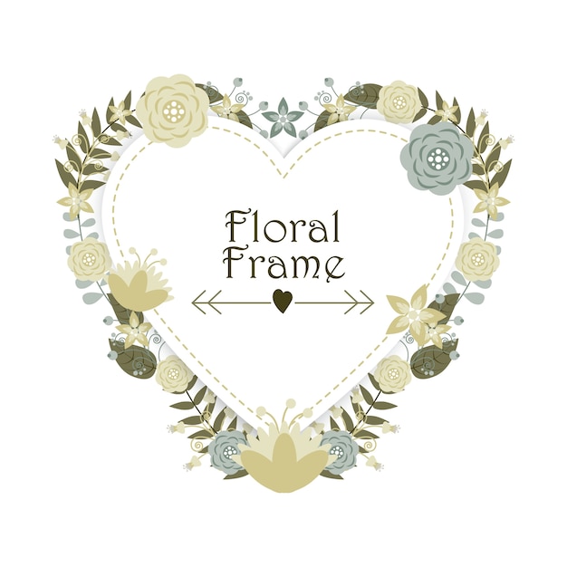 Vector floral love wreath frame design