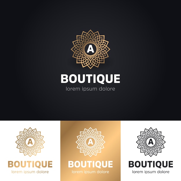 Floral luxury boutique logo