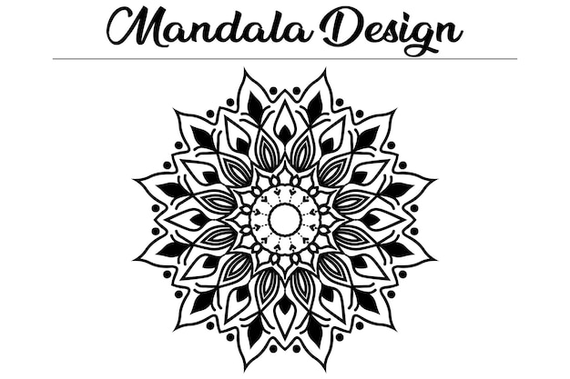花の豪華なマンダラ パターン ベクトル デザイン