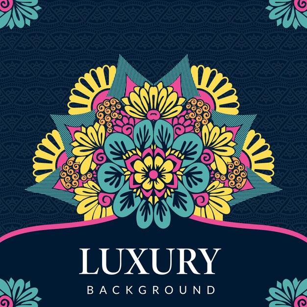 floral and mandala colorfull ornamental decorative frame background design mandala for print