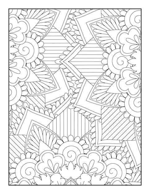 Floral Mandala Coloring Page Floral Coloring Book Floral Coloring Book For Teens