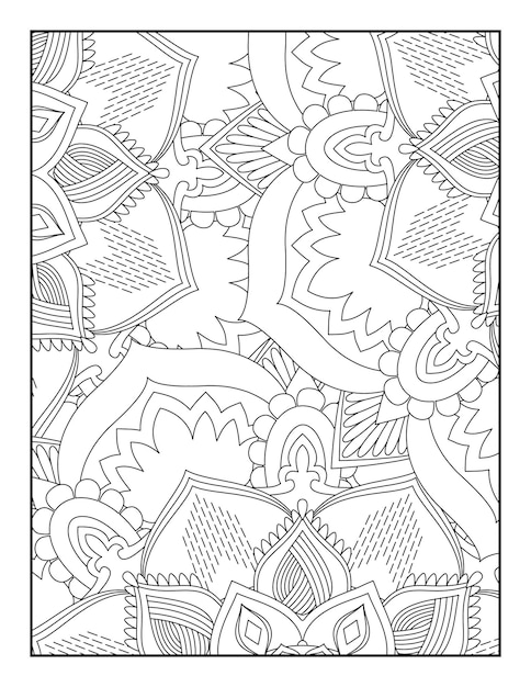 Vector floral mandala coloring page floral coloring book floral coloring book for teens