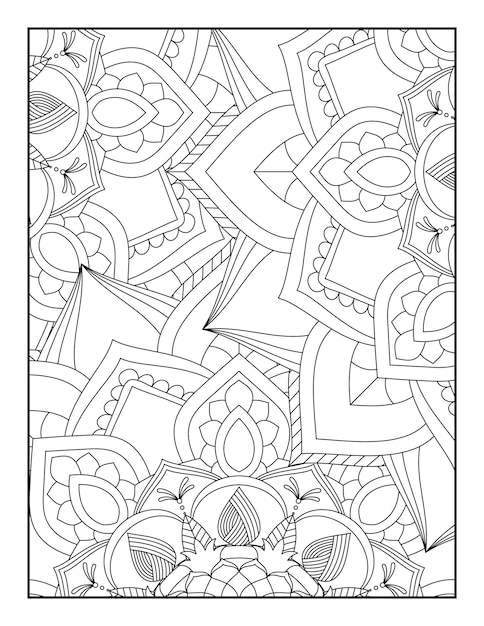 Vector floral mandala coloring page floral coloring book floral coloring book for teens