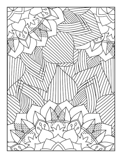 Vector floral mandala coloring page floral coloring book floral coloring book for teens