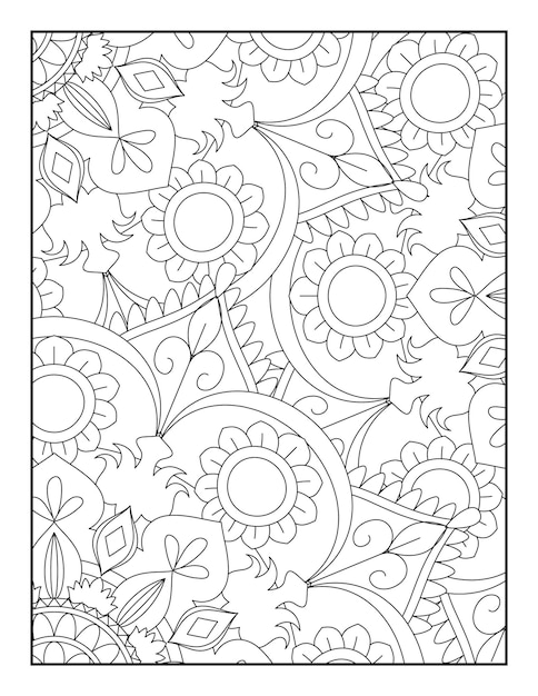 Floral mandala coloring page floral coloring book floral coloring book for teens