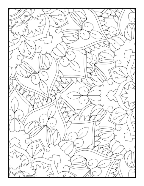 Vector floral mandala coloring page floral coloring book floral coloring book for teens