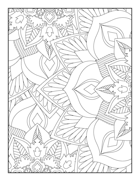 Mandala floreale da colorare. libro da colorare floreale. libro da colorare floreale per adolescenti