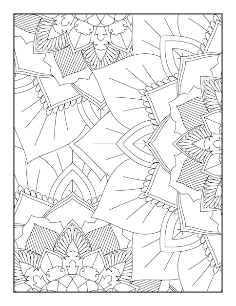 Vector floral mandala coloring page floral coloring book floral coloring book for teens