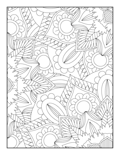 Vector floral mandala coloring page floral mandala coloring books coloring pages abstract