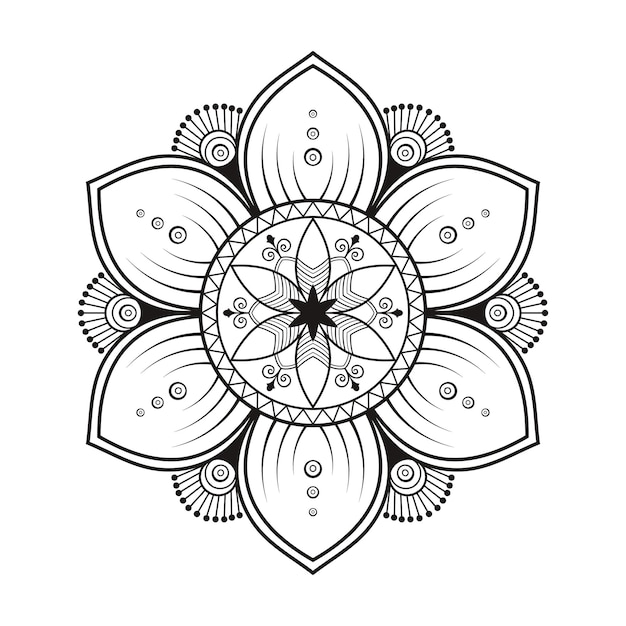 Mandala floreale per colorare il disegno del modello circolare del modello ornamentale della pagina