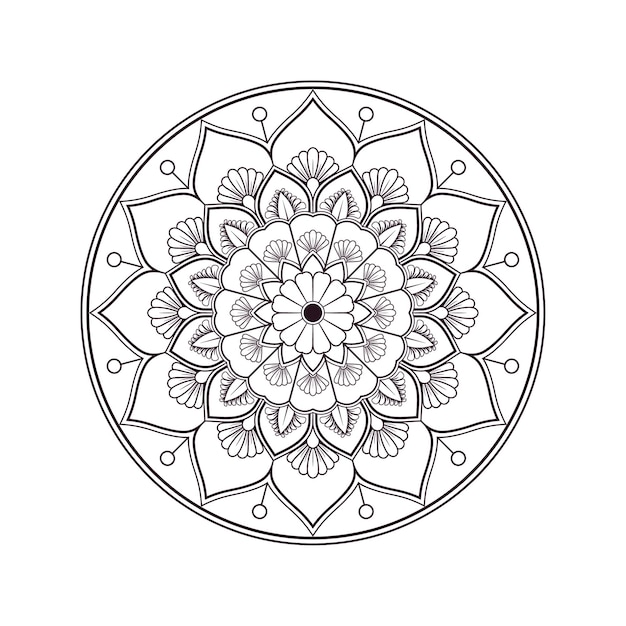 Mandala floreale per colorare motivo ornamentale
