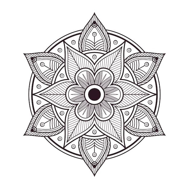 Floral mandala for coloring page ornamental pattern