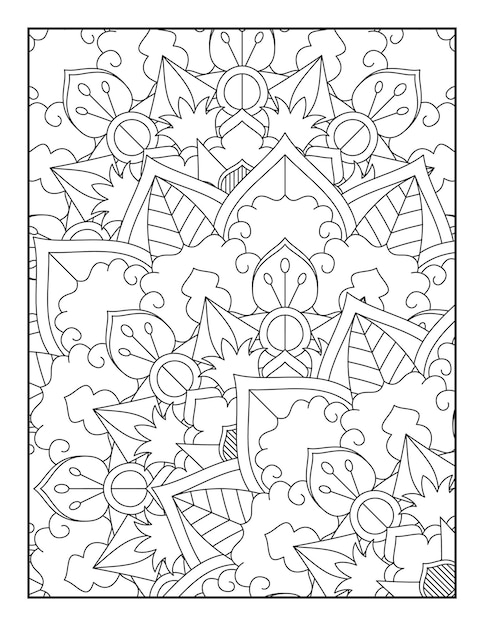 Floral mandala coloring page Pattern coloring page Coloring book for adults and kids