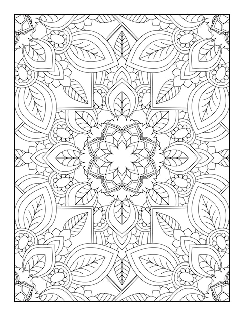 Floral mandala coloring page Pattern coloring page Coloring book for adults and kids