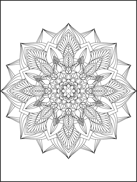 Floral mandala coloring page