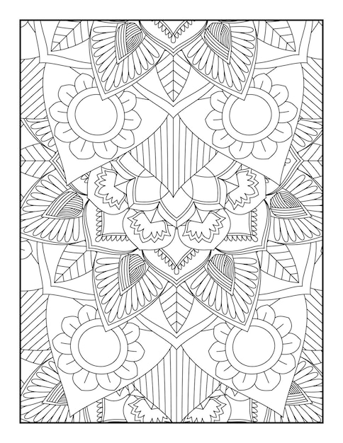 Vector floral mandala coloring page