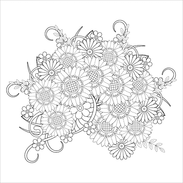 Floral mandala coloring page