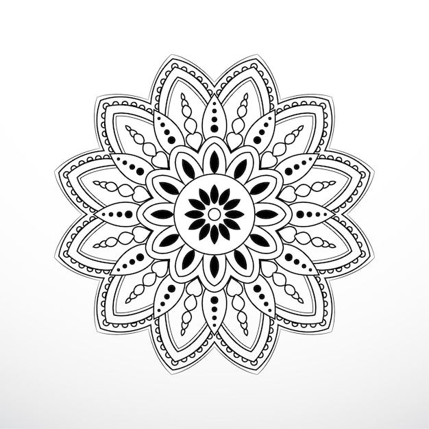 Floral mandala design premium vector