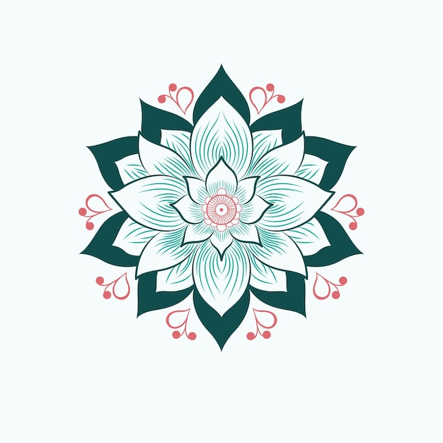 Floral Mandala embleem Vector natuurschoon en ingewikkelde symmetrie in boeiend ontwerp