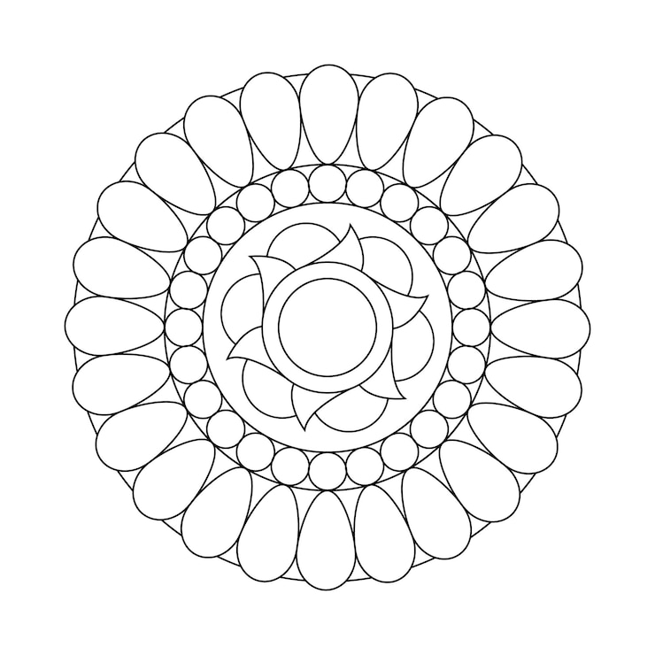 Vector floral mandala large print design