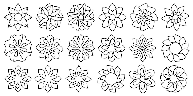 floral mandala line art designs