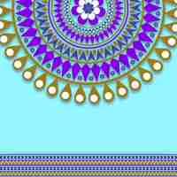 Vector floral mandala pattern on blue background