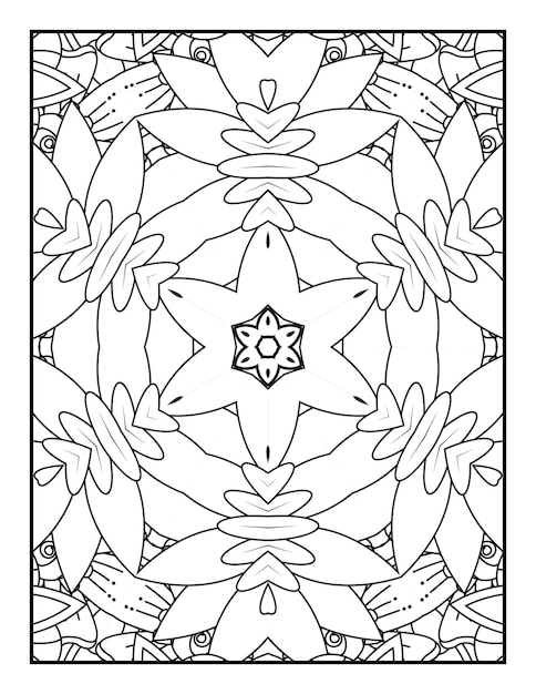 Floral mandala pattern coloring page for adults Mandala coloring page Adult coloring book page
