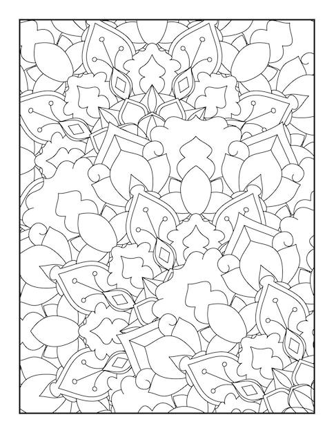 Floral mandala pattern coloring page Floral coloring page Adult coloring book