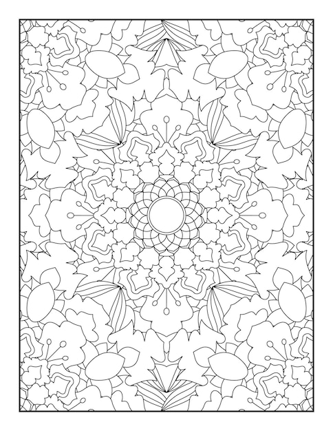 Floral mandala pattern coloring page Floral coloring page Adult coloring book