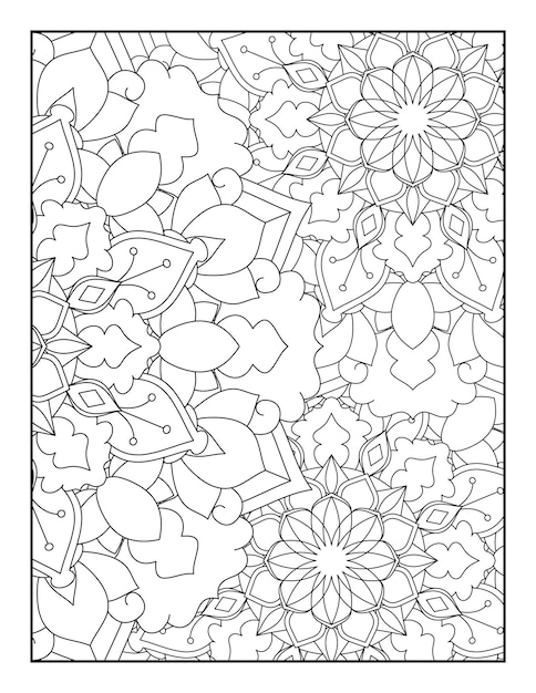 Pagina da colorare con motivo mandala floreale pagina da colorare floreale libro da colorare per adulti
