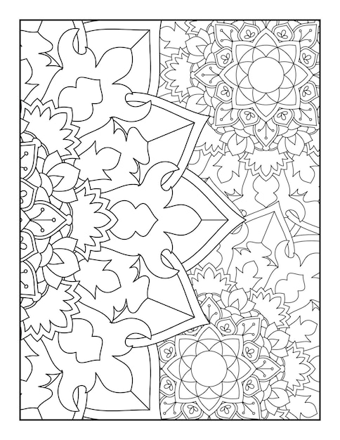 Floral mandala pattern coloring page Floral coloring page Adult coloring book