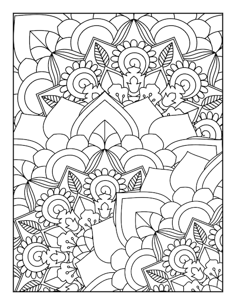 Floral mandala pattern coloring page