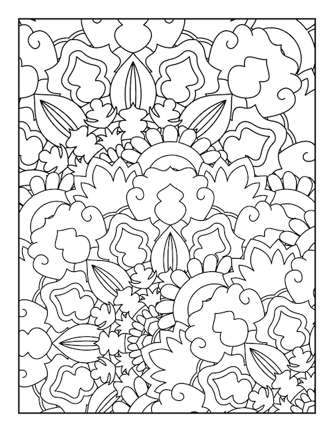 Floral mandala pattern coloring page