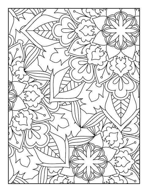 Floral mandala pattern coloring page