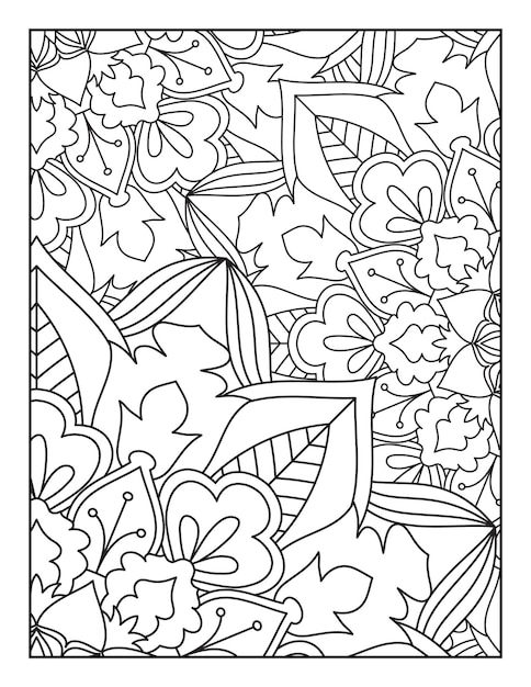 Floral mandala pattern coloring page