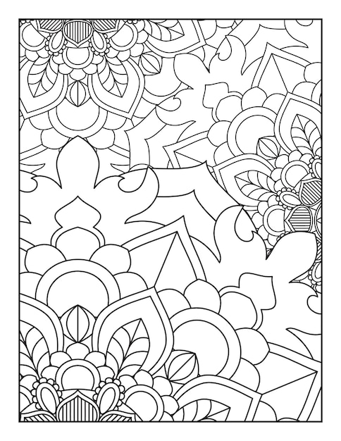 Floral mandala pattern coloring page