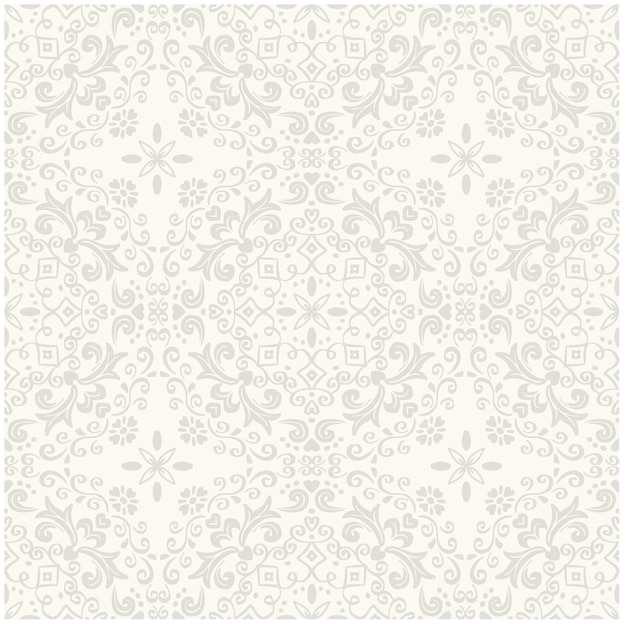 Vector floral mandala seamless pattern hand drawing illustration