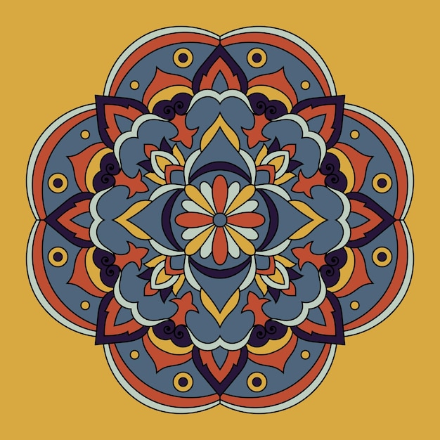 Floral mandala vector illustration colorful design