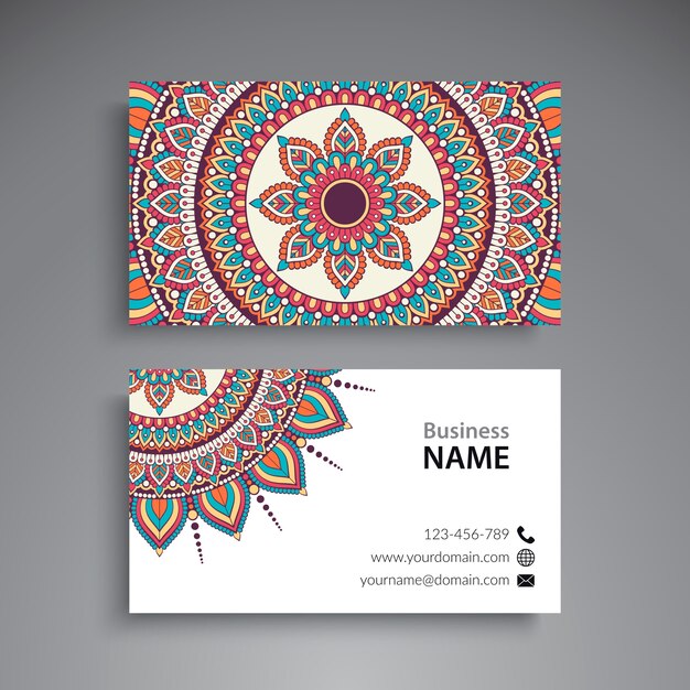 Floral mandala visiting card