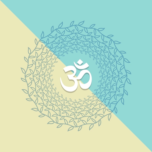 Vector floral mandala with om symbol