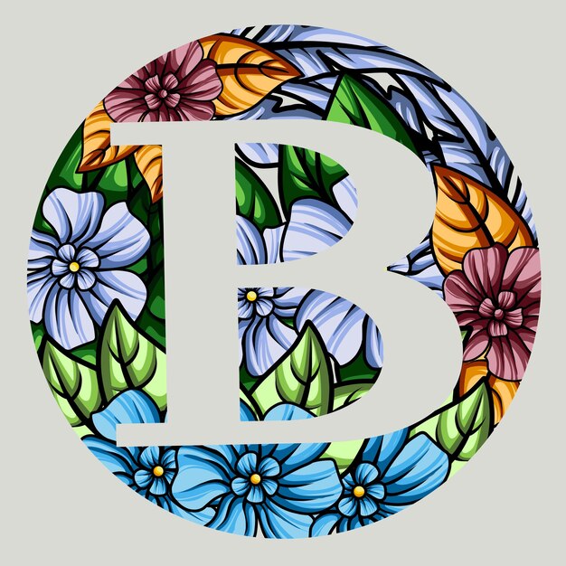 Vector floral monogram alphabet illustration vector design