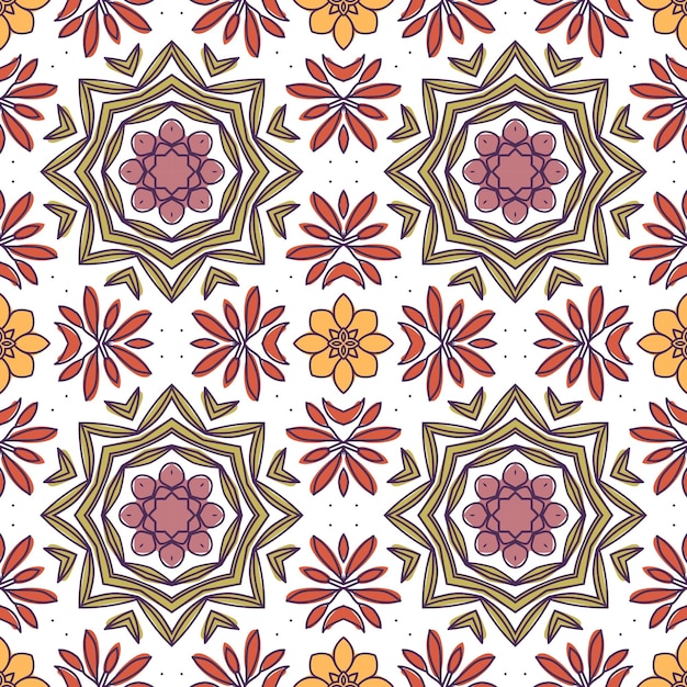 Vector floral mosaic pattern