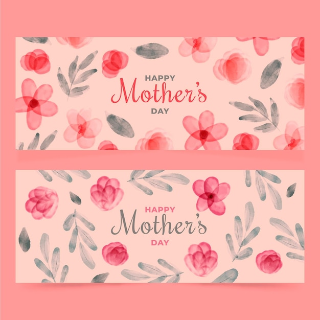 Set di banner floreale festa della mamma