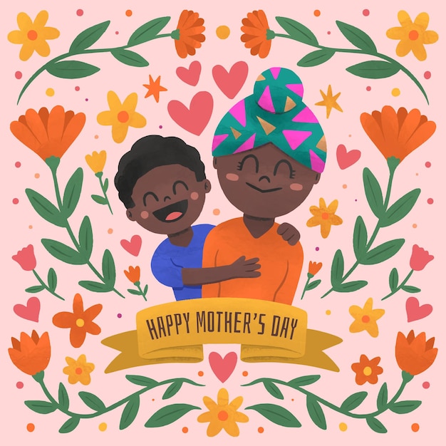 Vector floral mother's day illustration