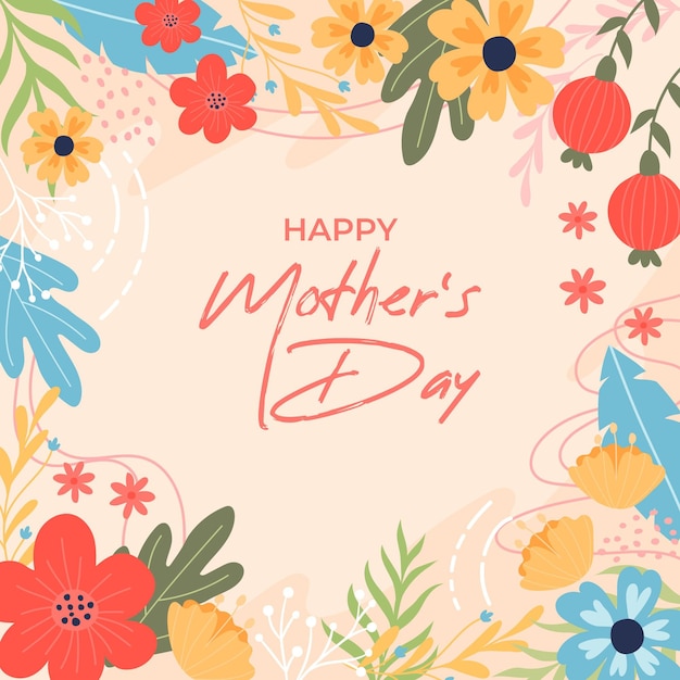 Floral mother's day illustration