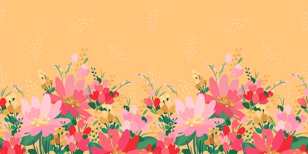 Floral naadloze grens Vector ontwerp voor papieren omslag stof interieur en andere