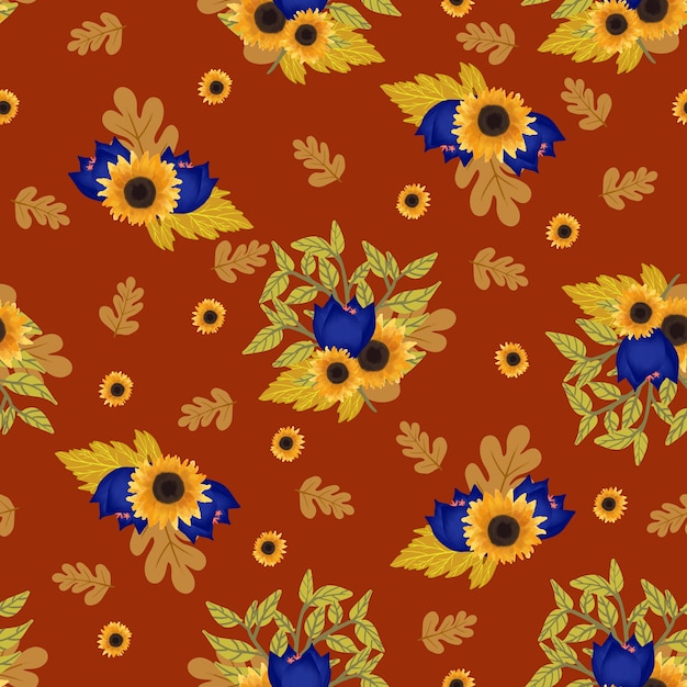 Floral naadloze patroon met herfst bloemen