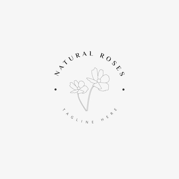 Logo floreale di rose naturali